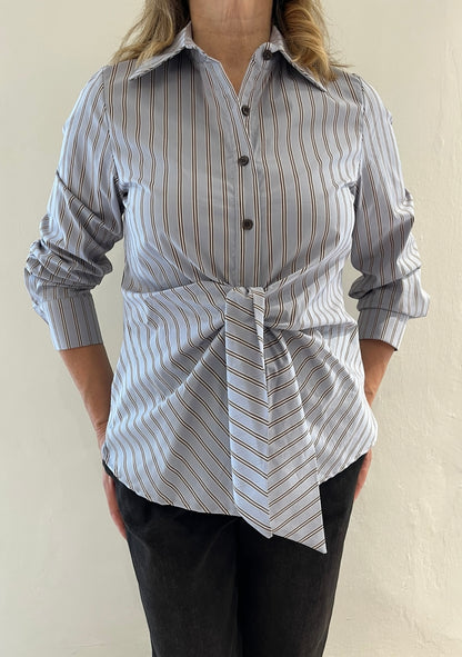 Camicia gessata con fiocco art. 1910 Lazzerini Tiziana