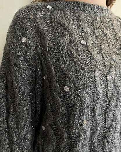 Maglia trecce con lurex e brillanti art. 33068F VICOLO