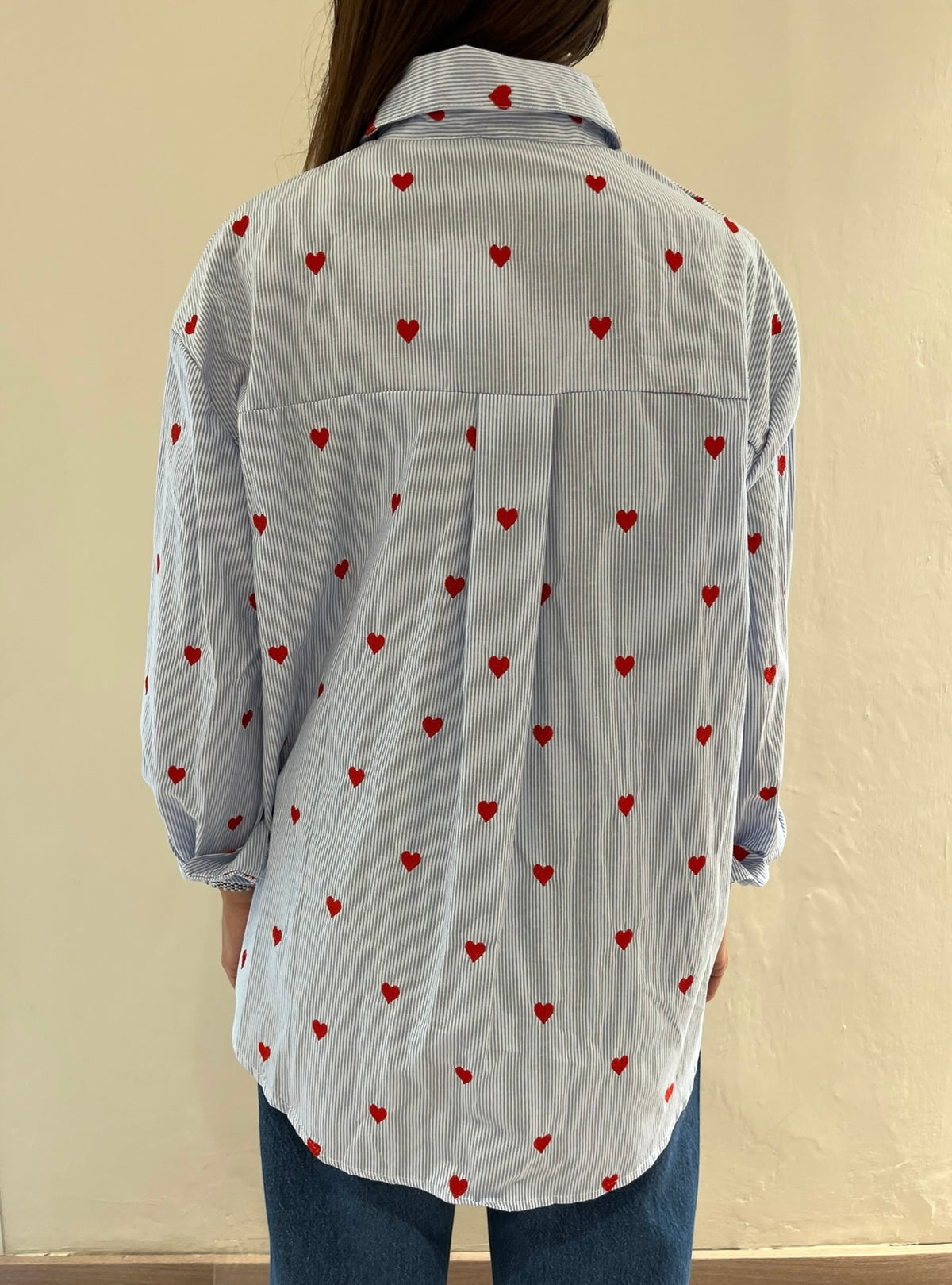 Camicia a righe con cuori rossi Art.AI2520 CHEAP&CHIC
