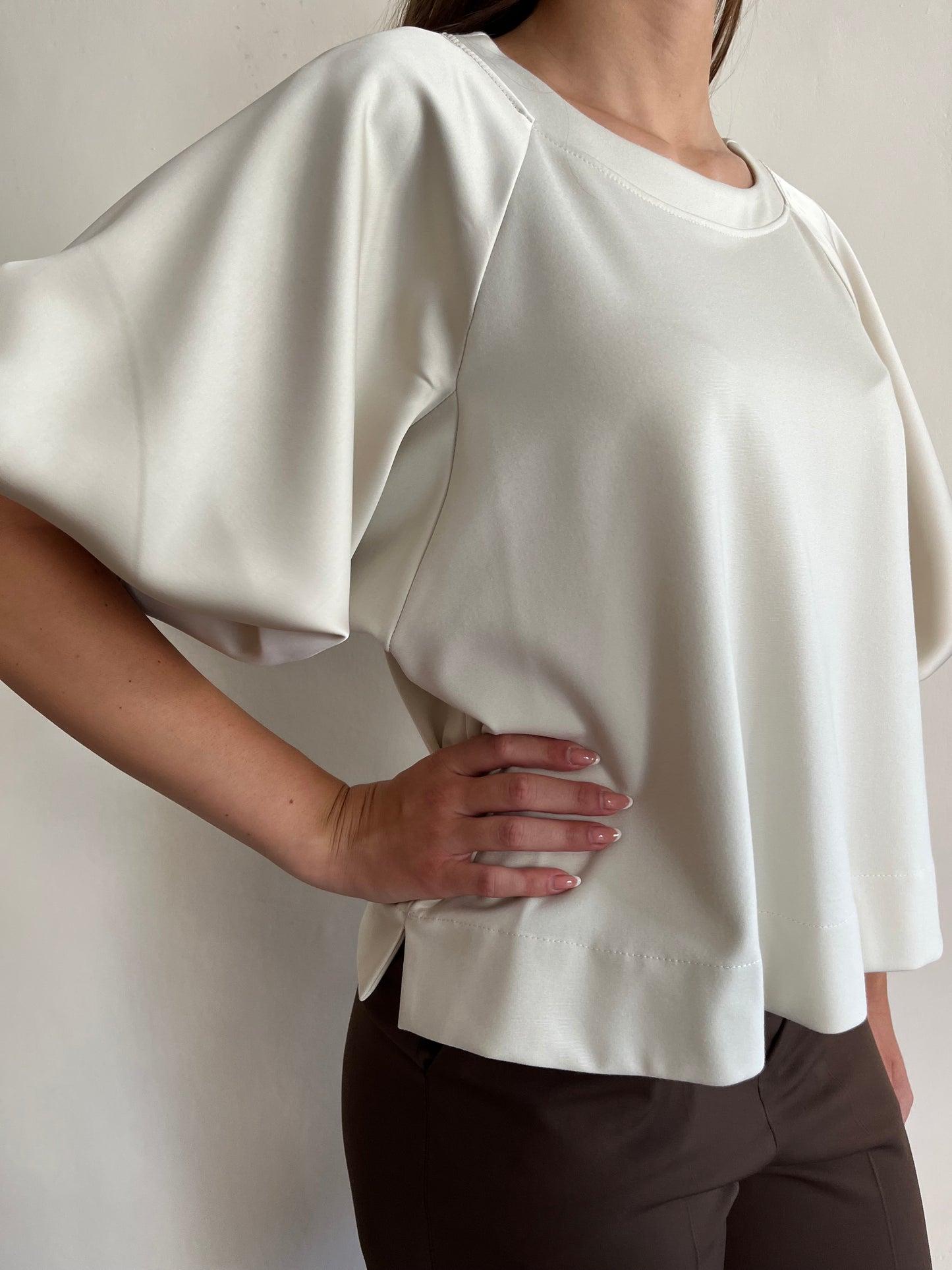 T-shirt in felpa con maniche in raso art. FI35MHZ IMPERIAL