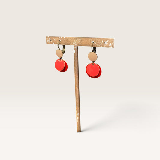 Orecchini con tris di charms smaltati UNIQUE