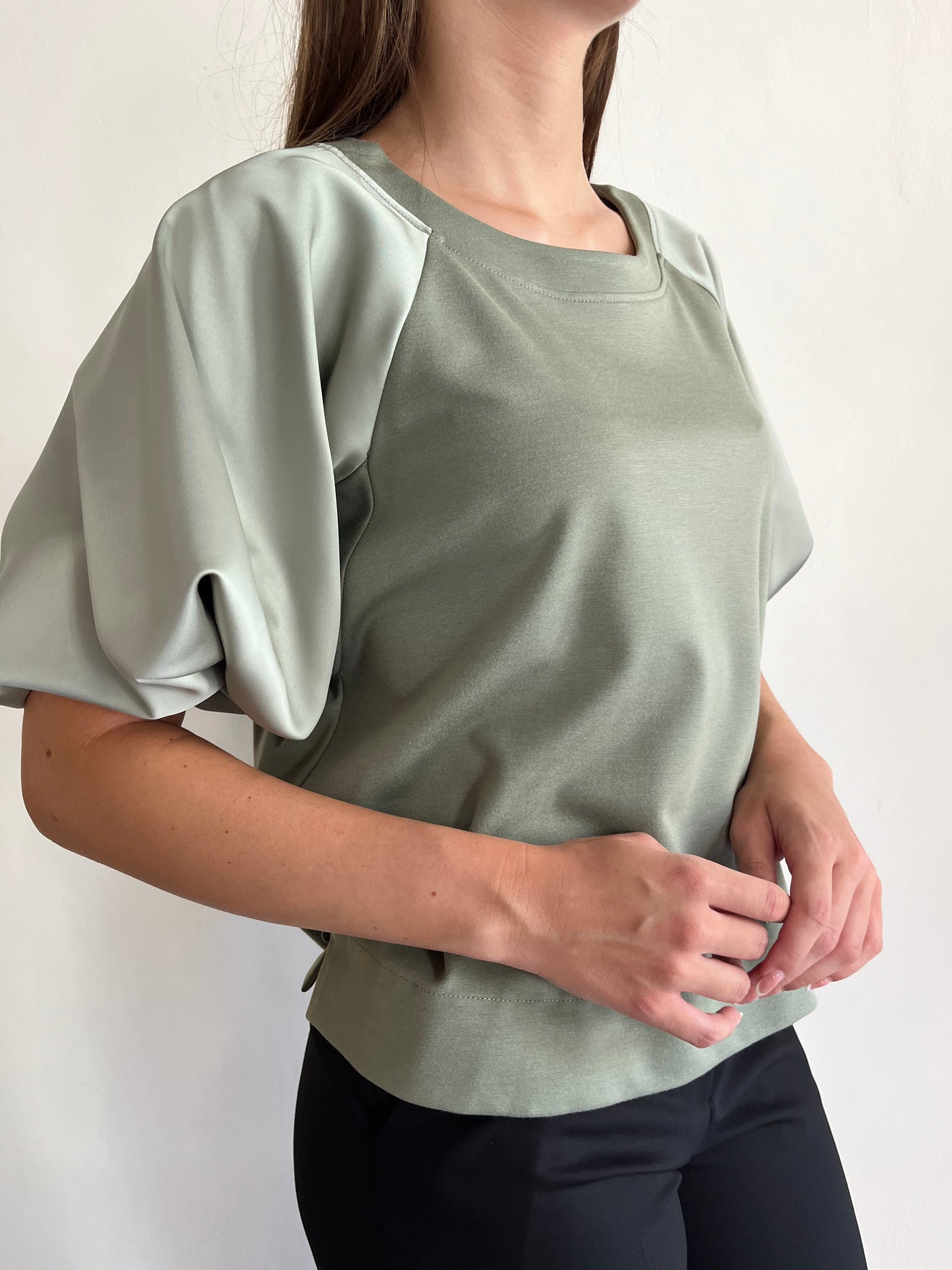 T-shirt in felpa con maniche in raso art. FI35MHZ IMPERIAL