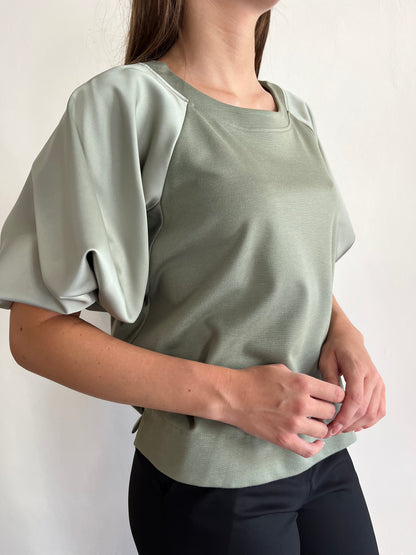T-shirt in felpa con maniche in raso art. FI35MHZ IMPERIAL