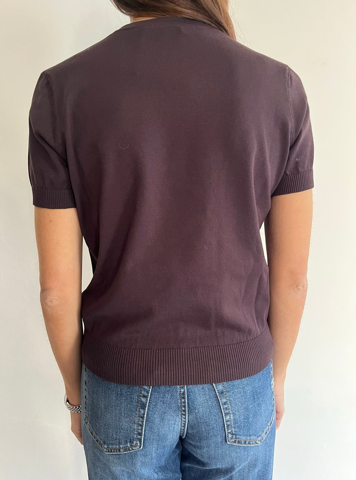 T-shirt girocollo in maglia con rombi art.W6HMJ38A418 TENSIONE IN