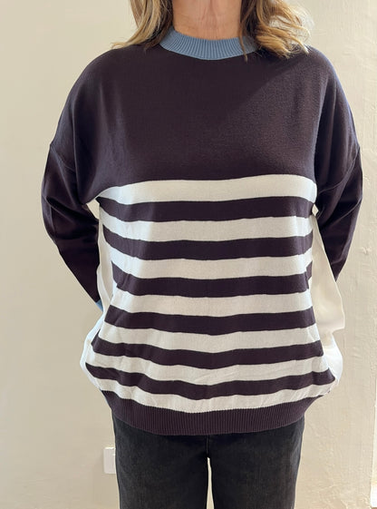 Maglia girocollo a righe over Art.AI51200