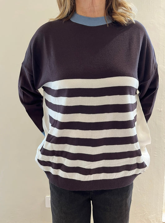 Maglia girocollo a righe over Art.AI51200
