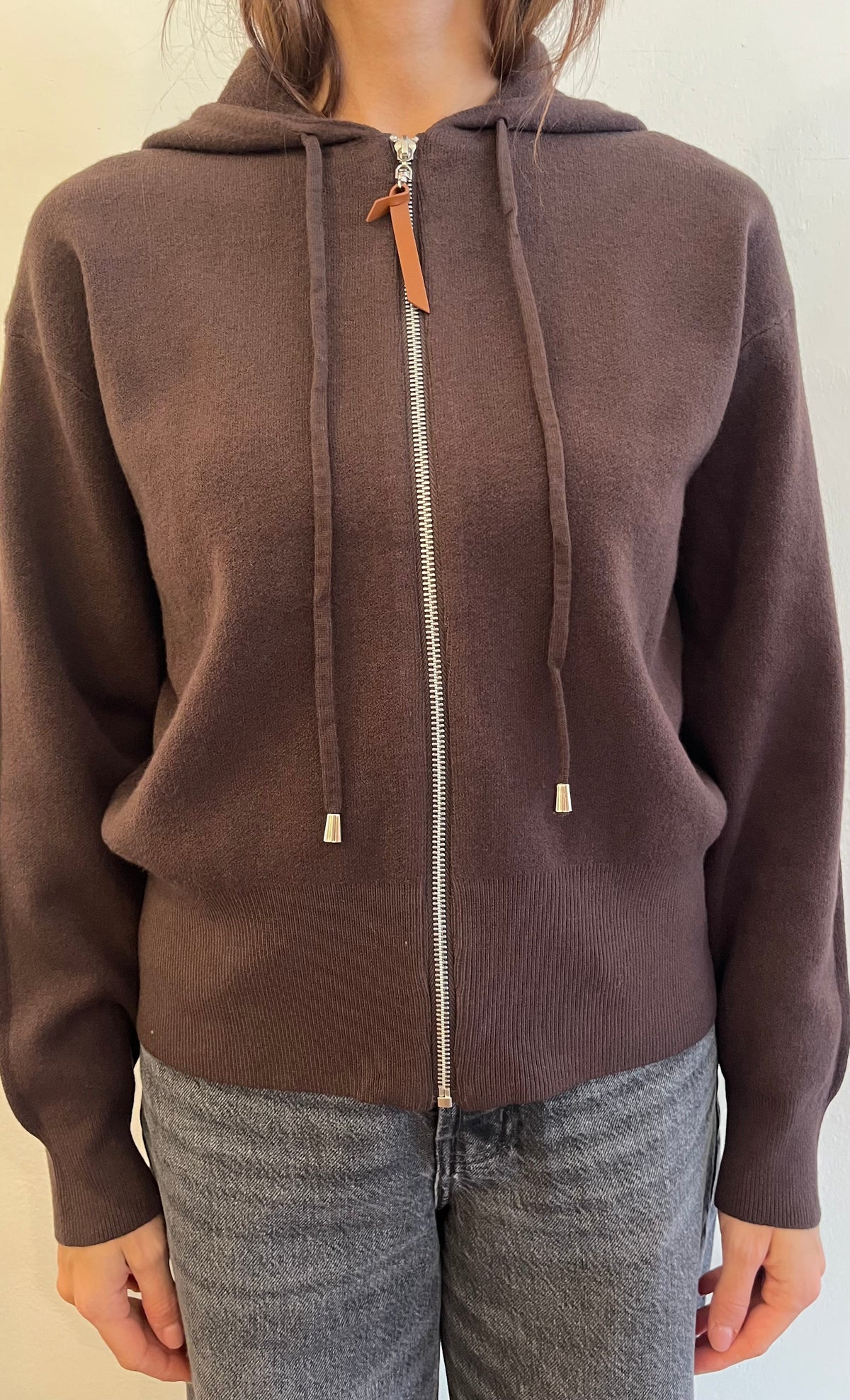 Cardigan con zip e cappuccio in viscosa art. JN1336