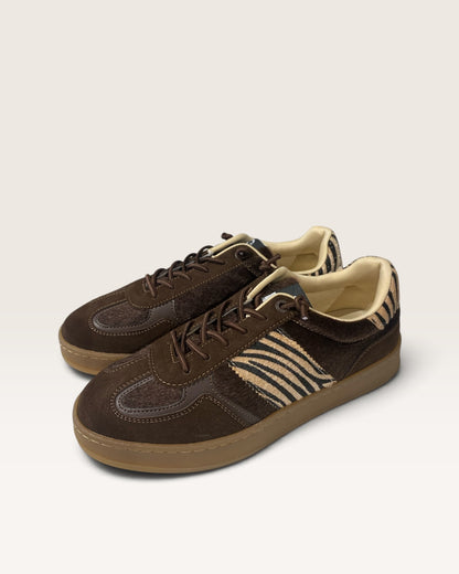 Sneakers con inserti animalier effetto cavallino art. GB1100 Gold&Gold
