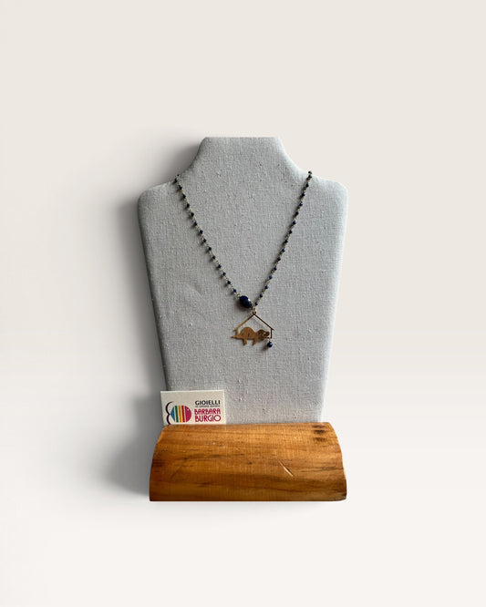 Collana rosario corta con pietra e charm BARBARA BURGIO