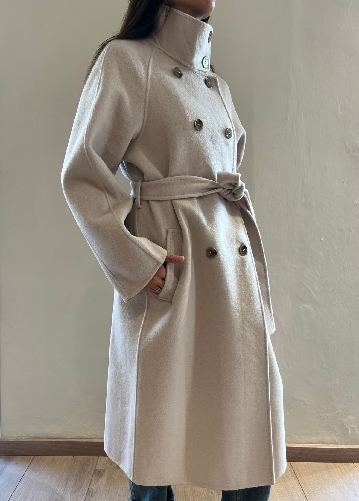 Cappotto lungo doppio petto con cinta art.TAC0023 VICOLO