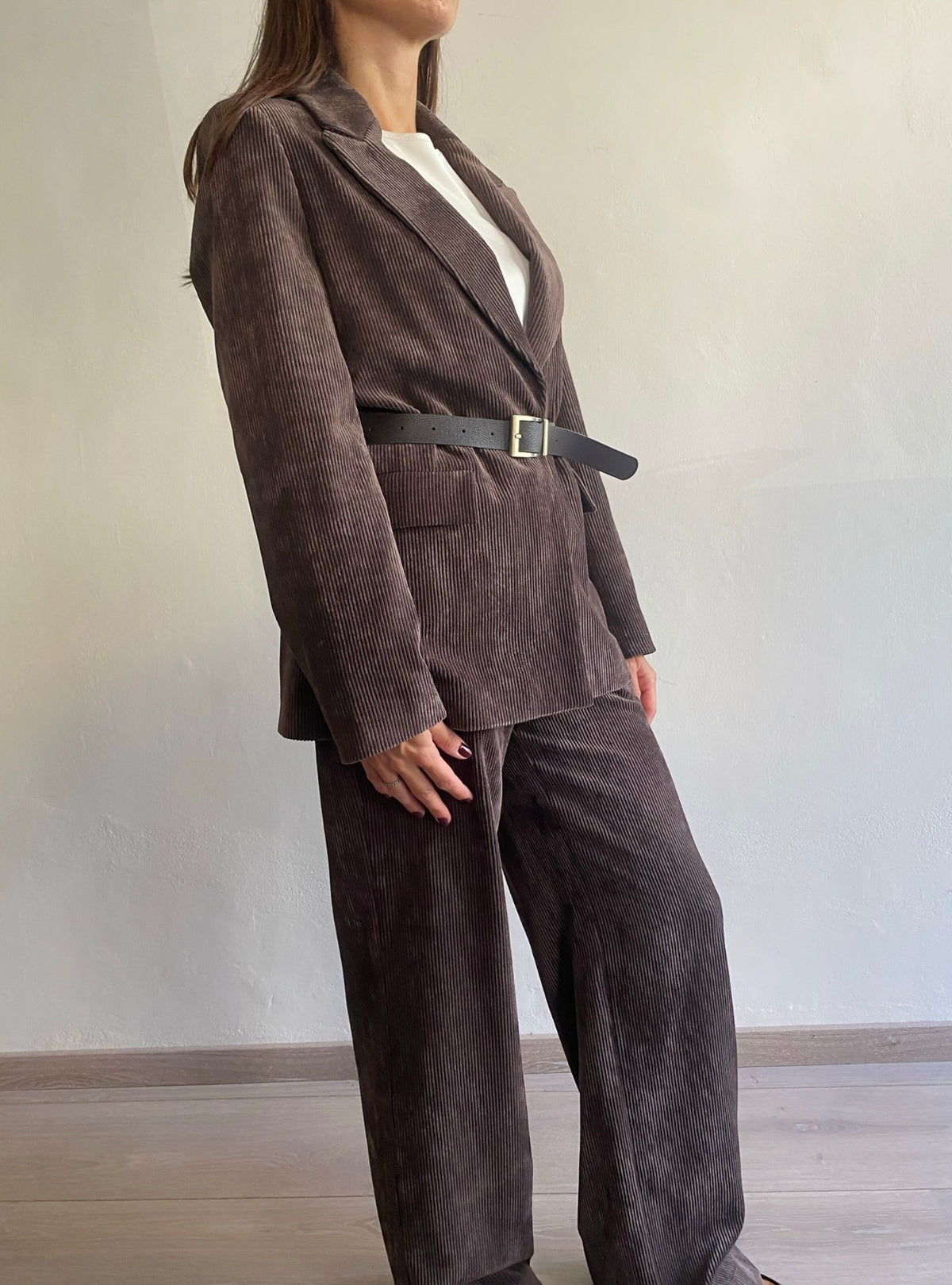 Giacca con cinta in coste di velluto art.J845B002A DIXIE