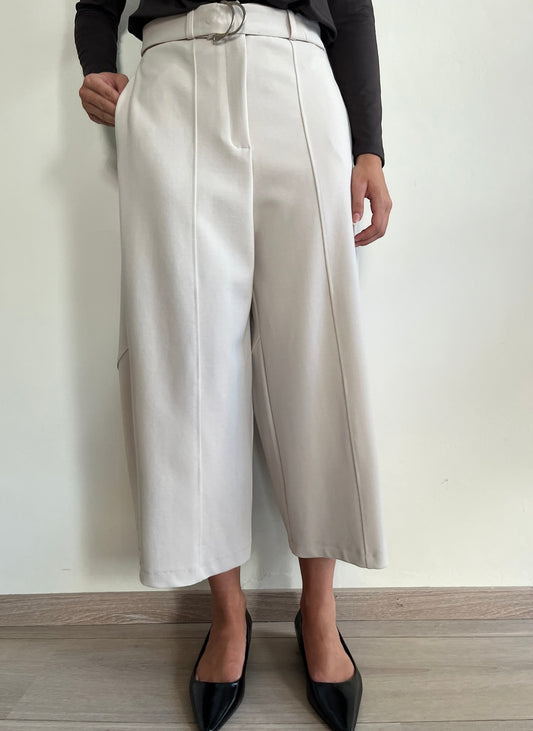 Pantalone palazzo cropped con cintura e pince art. P6N9MBP IMPERIAL