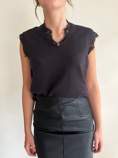 Gilet in maglia con inserti in pizzo art. WF8664 Tensione In
