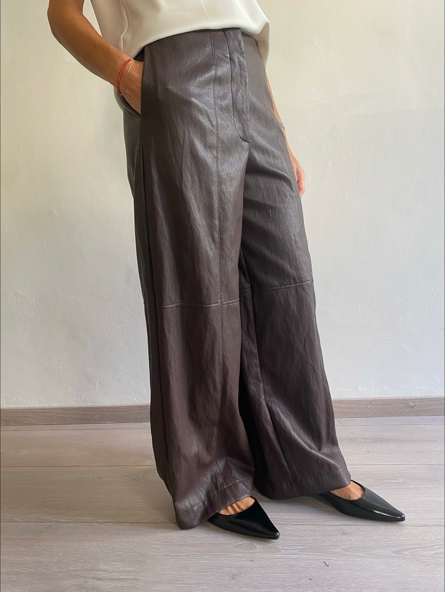 Pantalone palazzo in eco pelle art. PDT62B0A DIXIE