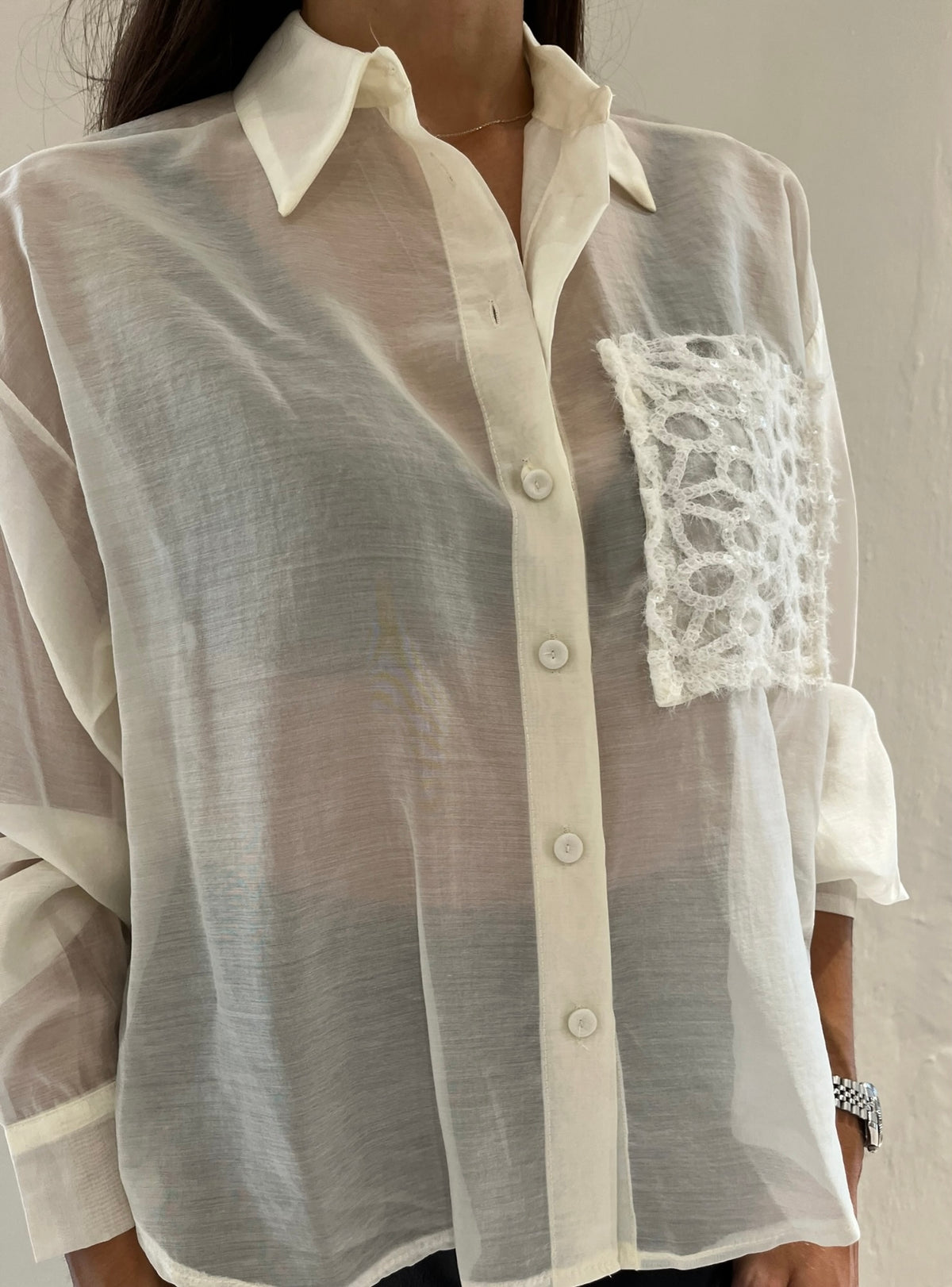 Camicia con taschino ricamato art. W26C109CAMP TENSIONE IN