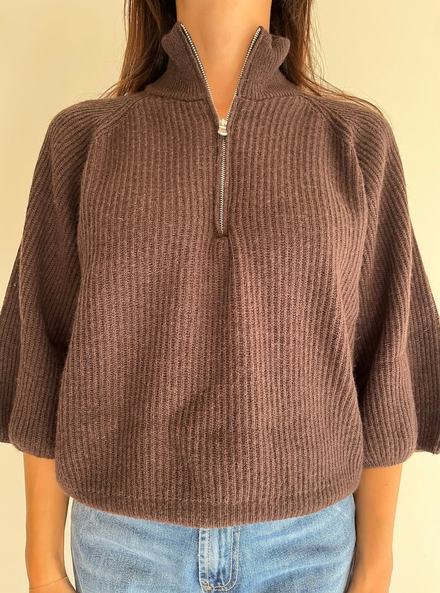 Lupetto mezza zip a maglia inglese art. D82217 Tensione In