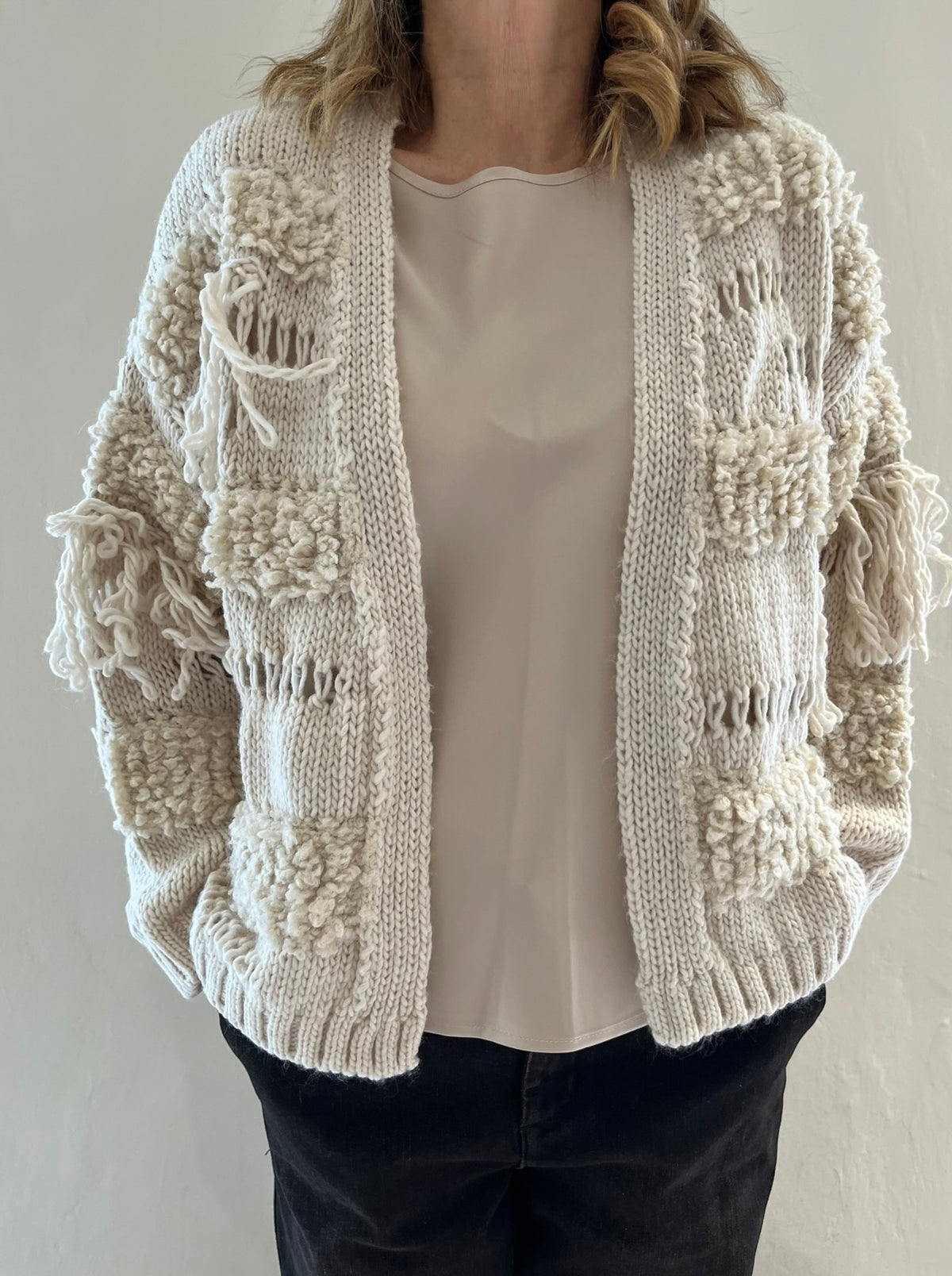 Cardigan con frange art. W26IT125 Gold&Gold
