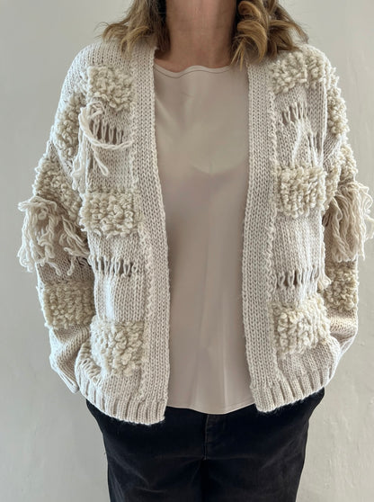 Cardigan con frange art. W26IT125 Gold&Gold
