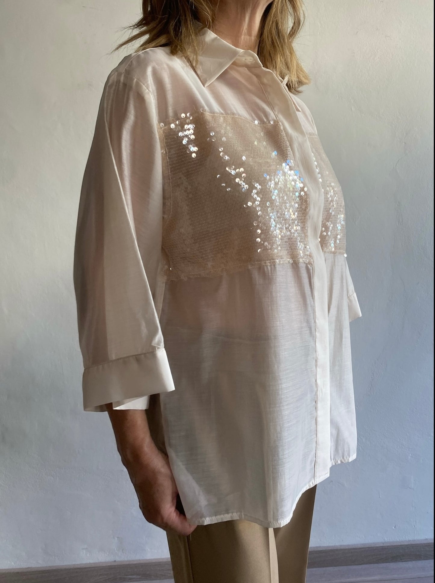 Camicia con inserto di paillettes art. CFRFWPN Dixie