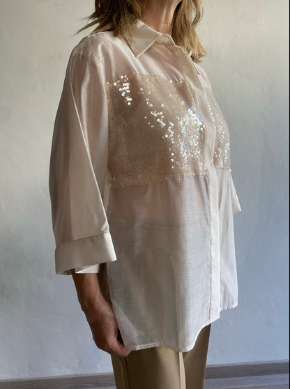 Camicia con inserto di paillettes art. CFRFWPN Dixie