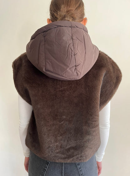Gilet imbottito con eco fur art. GL0638 Cheap&Chic