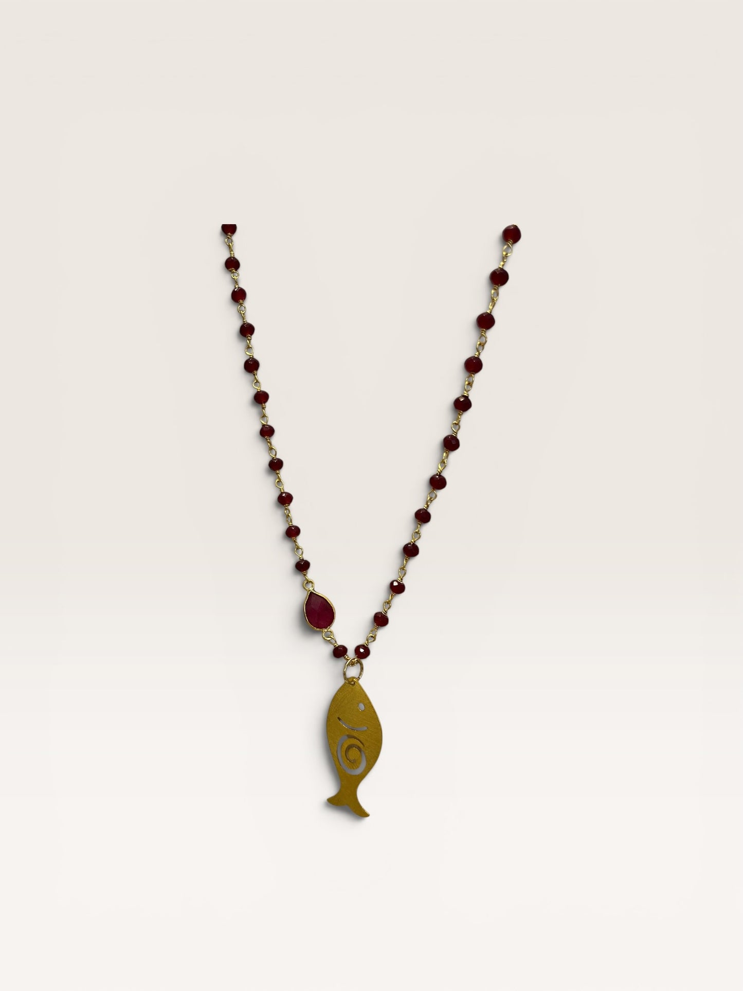 Collana rosario cotta con pietra e charm BARBARA BURGIO