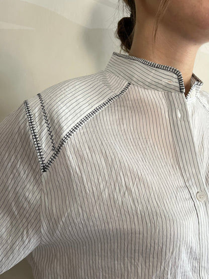 Camicia collo coreana con righe art. SALAURA ARTLOVE