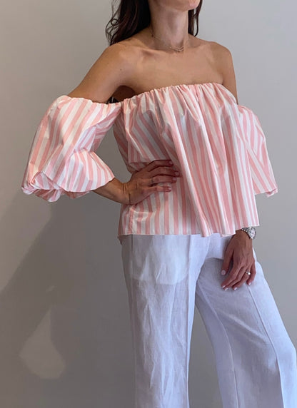 Top senza spalline a righe Cheap&Chic