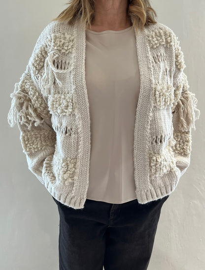 Cardigan con frange art. W26IT125 Gold&Gold