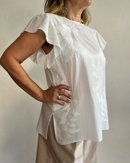 Blusa manica corta con ricami art. A932 PUNTO I.C