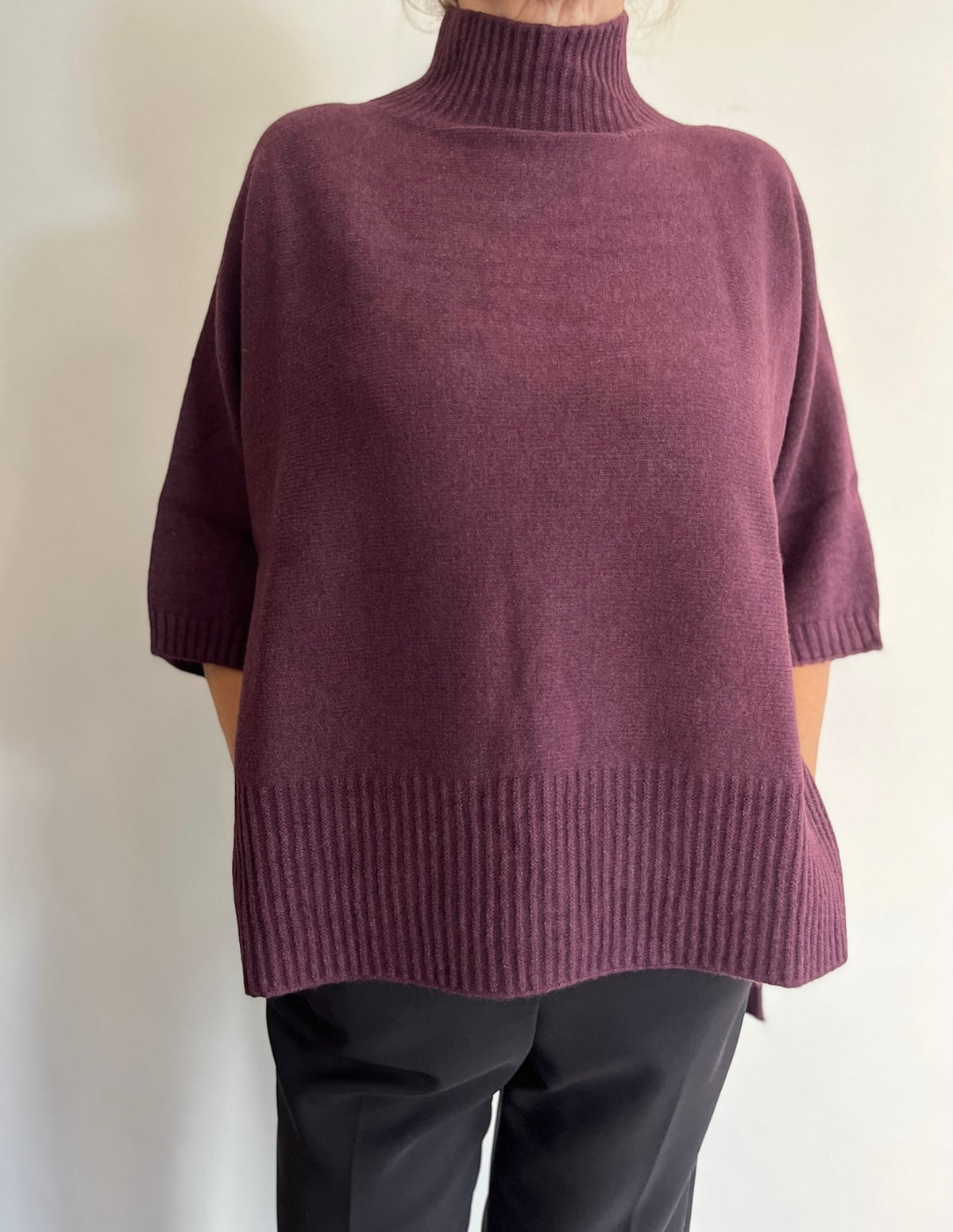 Maglia manica 3/4 con collo a vulcano art.570625 CHEAP &CHIC