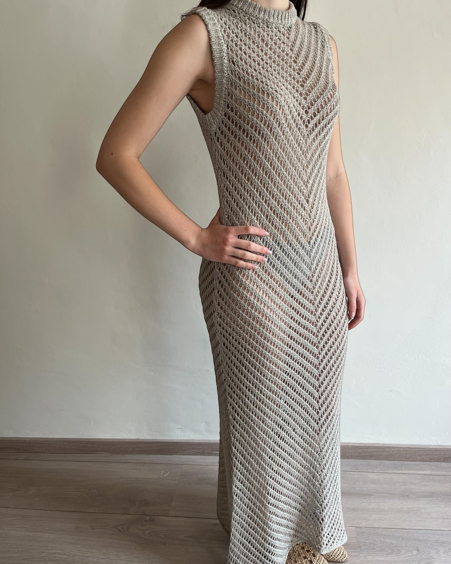 Abito traforato lurex art. SP8PA41 KING KONG