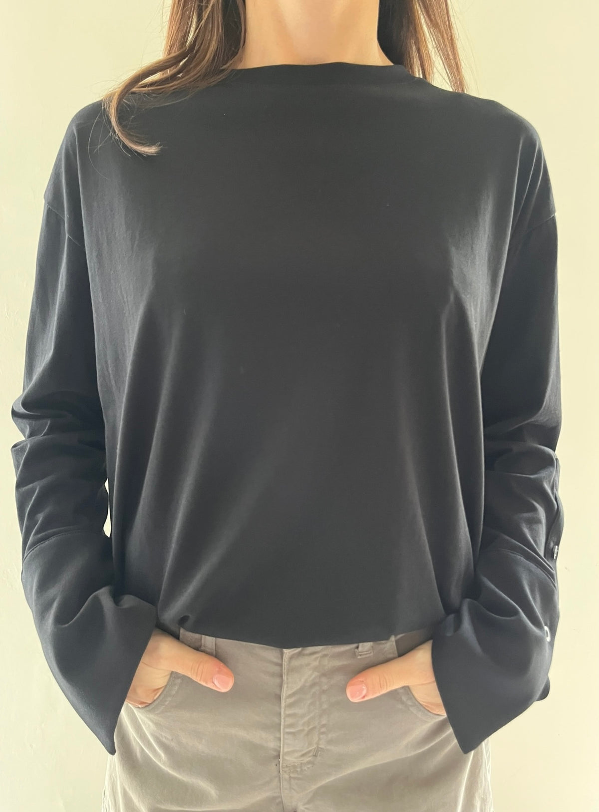 T-shirt oversize con polsino a camicia art. FW260049 TENSIONE IN