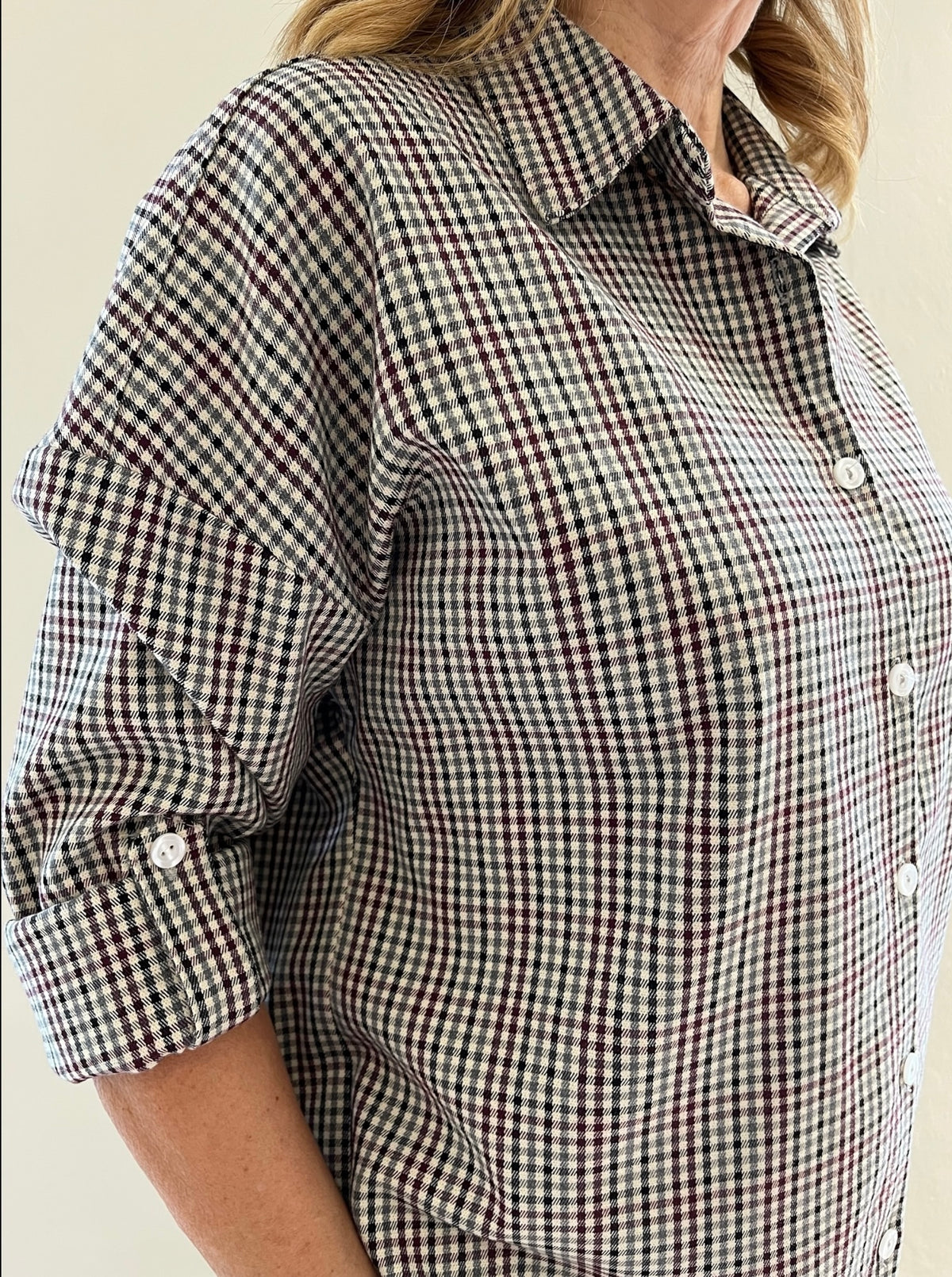Camicia in fantasia micro-check art. Quaderno Scenario