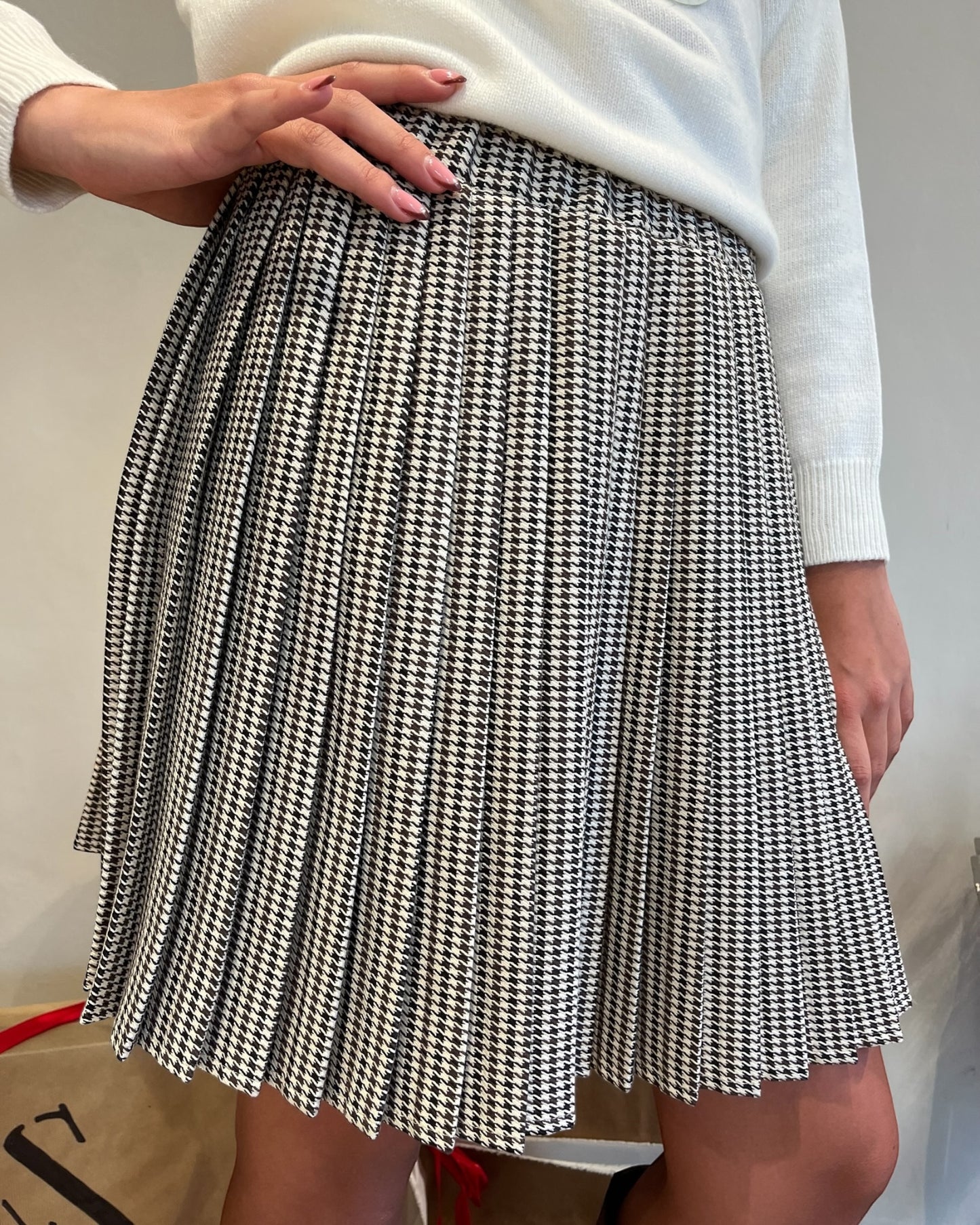 Gonna corta plissé pied de poule art. TF2215 VICOLO