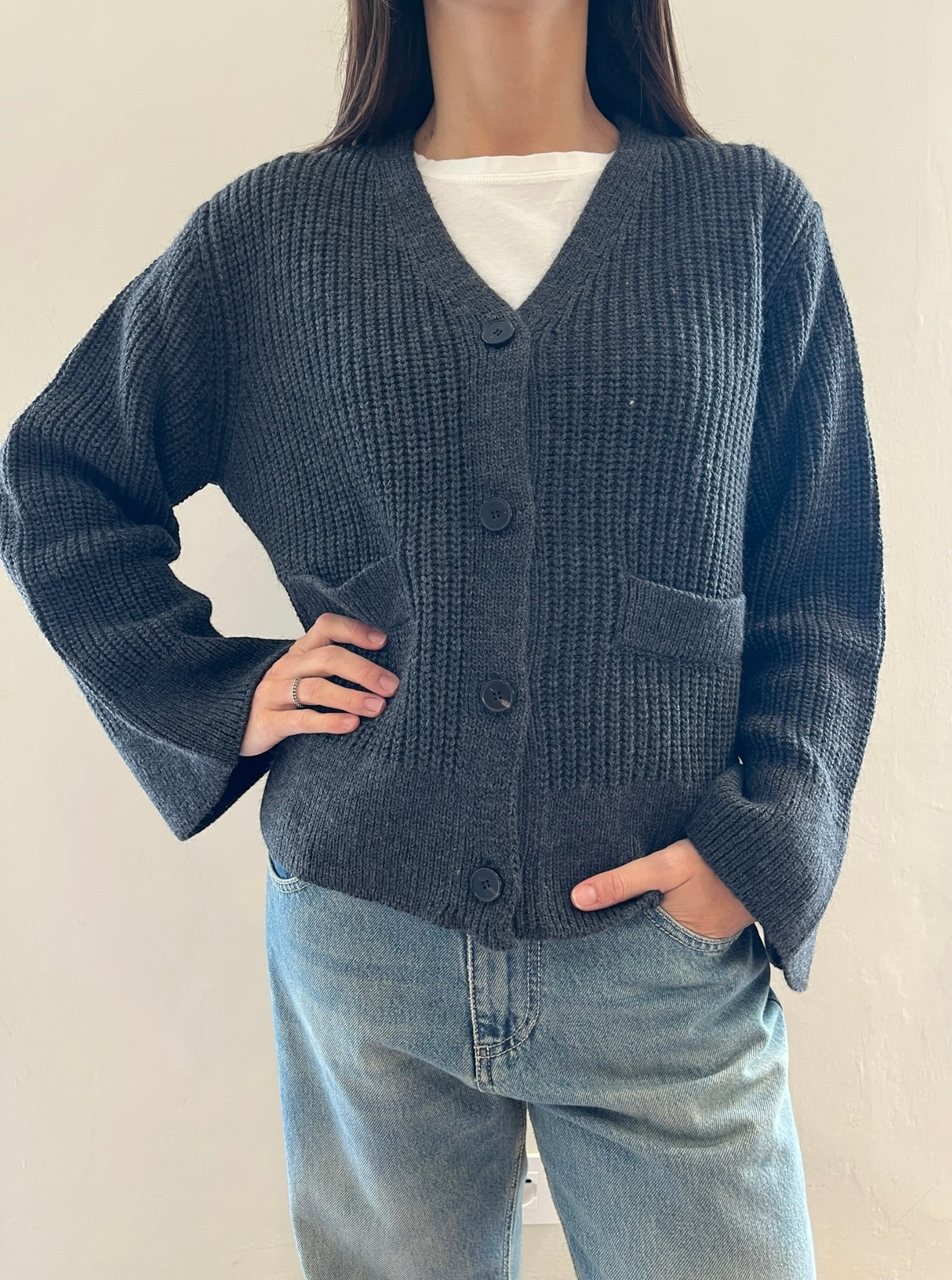 Cardigan a maglia inglese con manica ampia art. 5AC5034 VICOLO