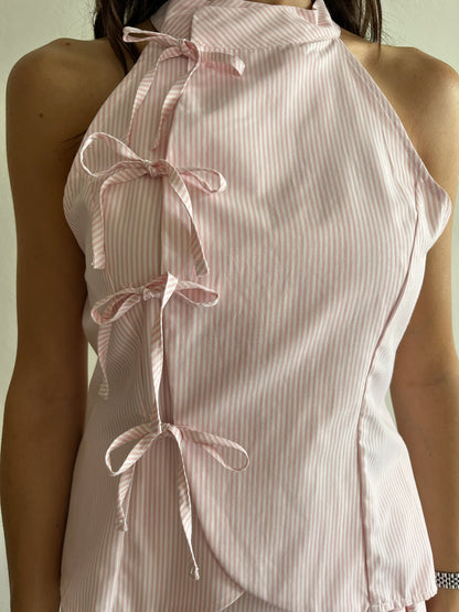 Top con fiocchetti a righe art.PE260419 Tensione In