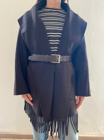 Cappotto co frange e cinta art.TAC0072 VICOLO