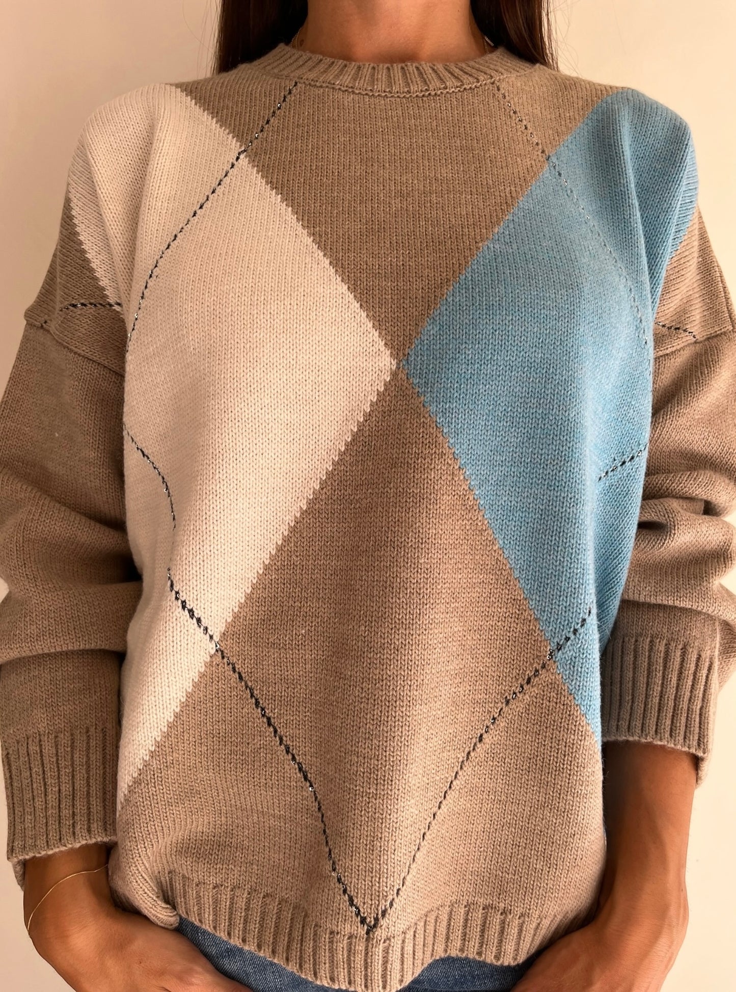 Maglia oversize a rombi art. W6HMJ02A400 Tensione In