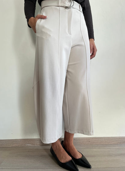 Pantalone palazzo cropped con cintura e pince art. P6N9MBP IMPERIAL