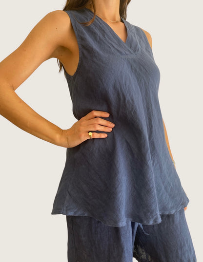 Top lino scollo V art. 6294 CHEAP&CHIC