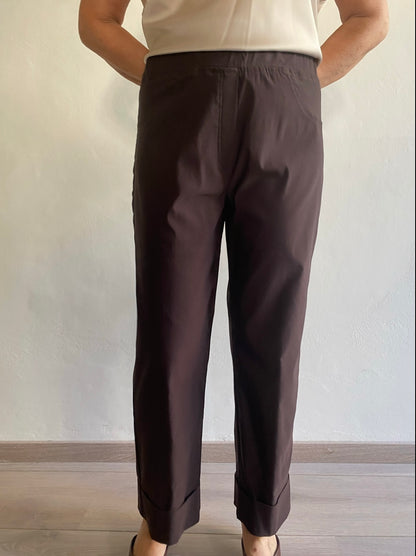 Pantalone elasticizzato con risvolto art. L12YBGTRAMA Lola by Sandro Ferrone