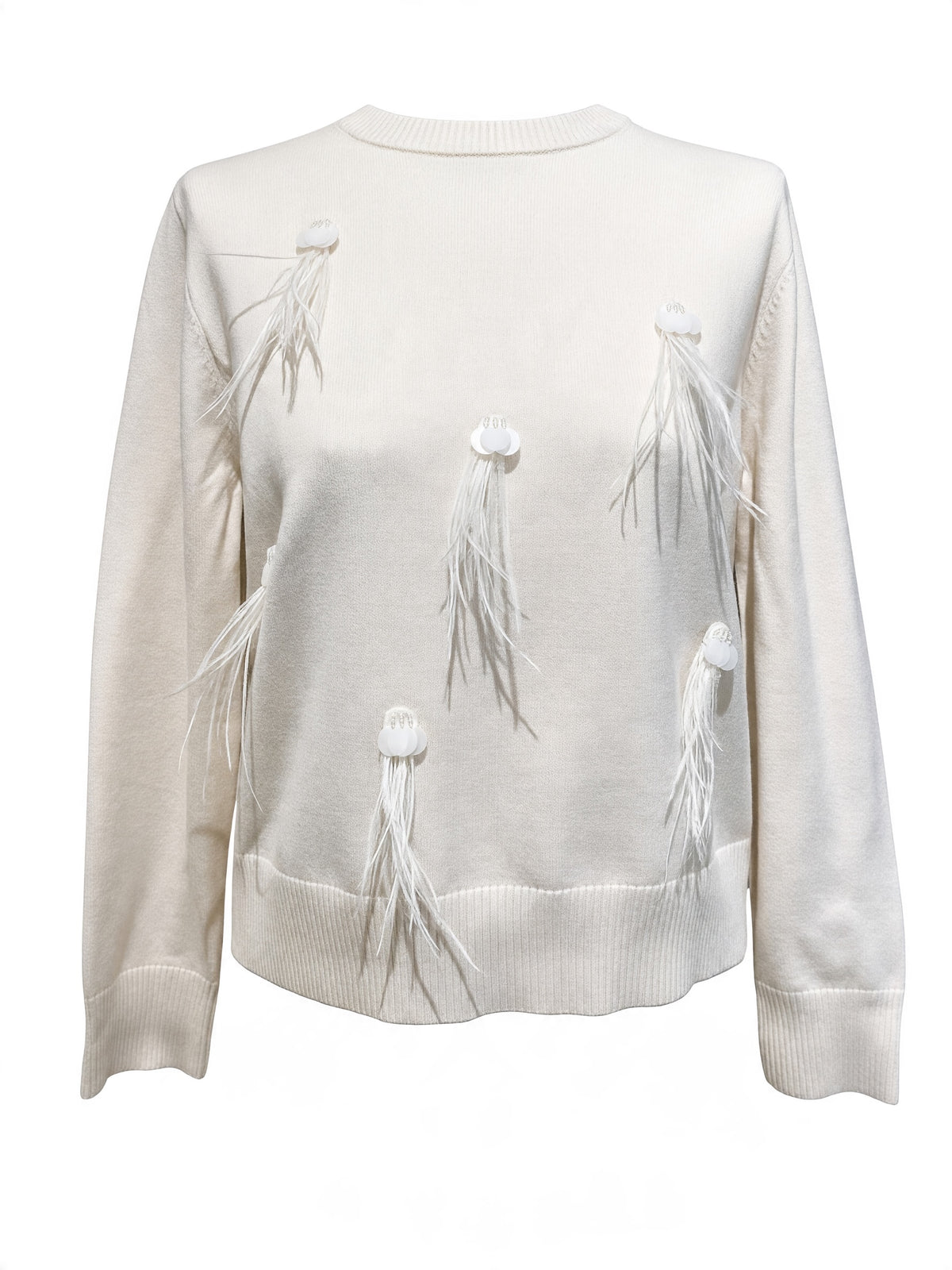 Maglia con applicazione di piumette art. SI9MY411 Angela Davis