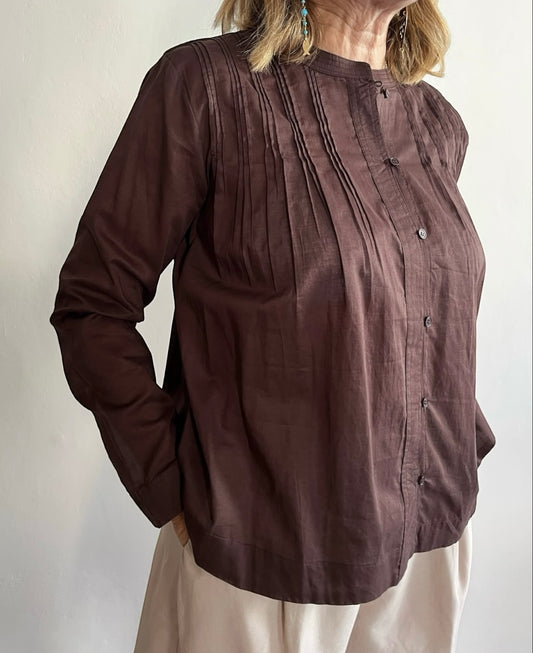 Blusa collo alla coreana con dettagli plissé art. 261C7001055 ANIS COLLECTION