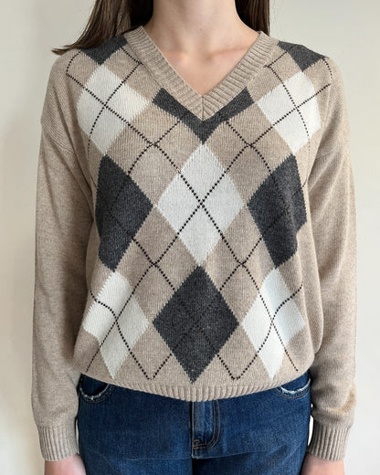 Maglia rombi scollo V art. D82036 TENSIONE IN