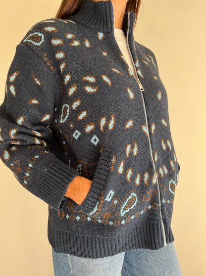 Cardigan in fantasia con zip art. W6HMG04A Tensione In