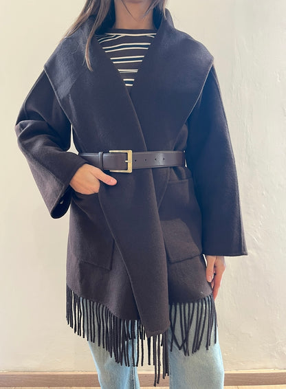 Cappotto co frange e cinta art.TAC0072 VICOLO