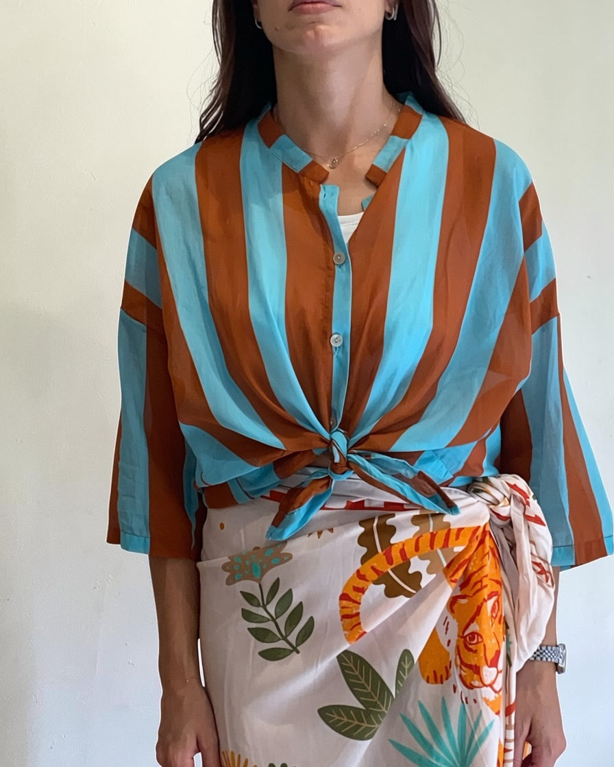 Camicia a righe in mussola art. 81107 Cheap&Chic