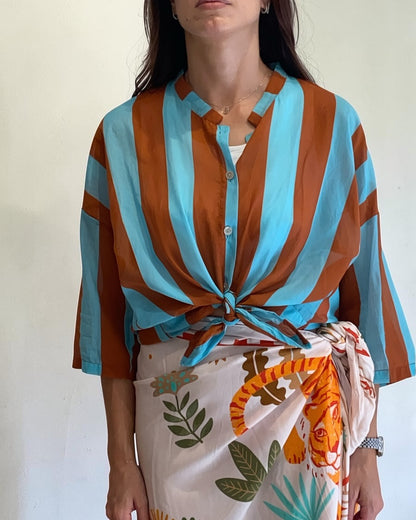 Camicia a righe in mussola art. 81107 Cheap&Chic