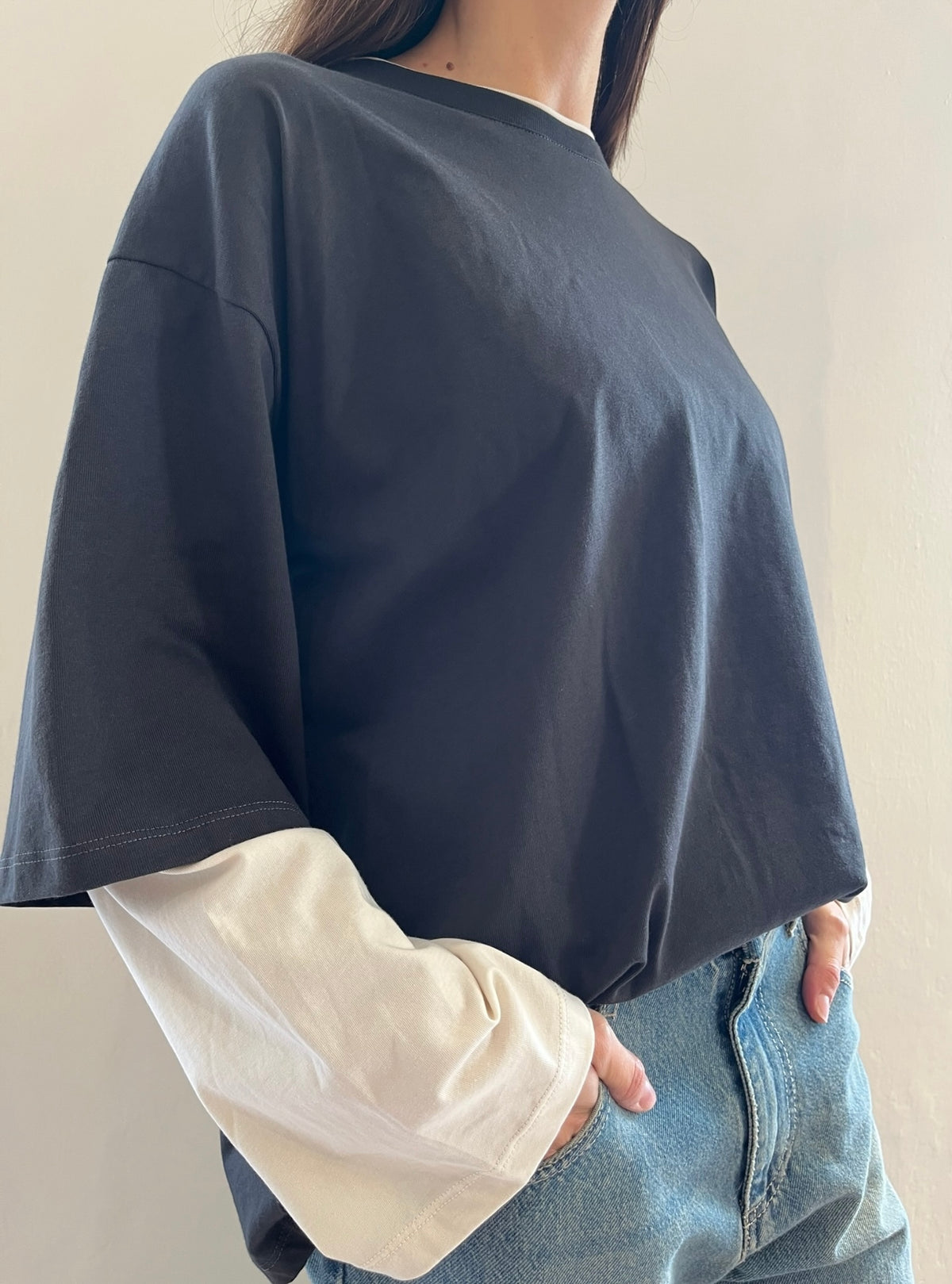 T-shirt oversized con doppia manica art. UAC0178 VICOLO